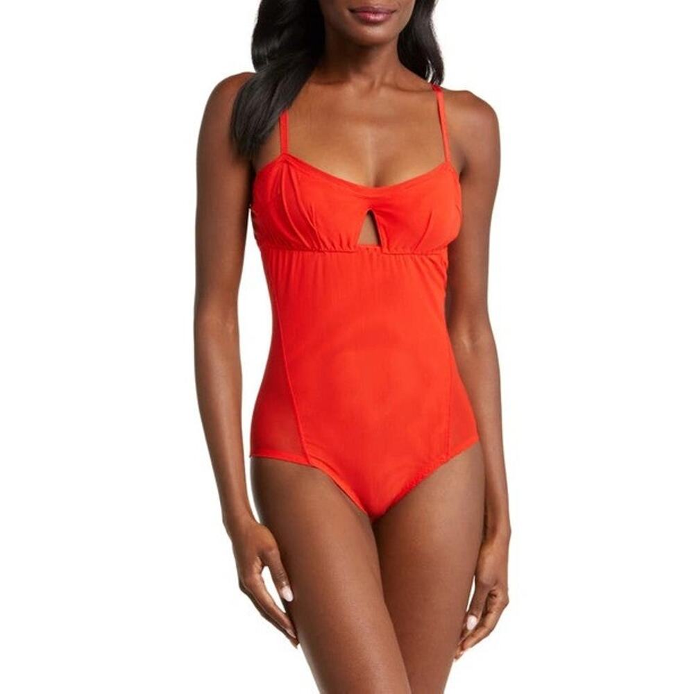 NWT Free People We Are HAH Women's Under The Wire Bodysuit Bloom Orange Size L